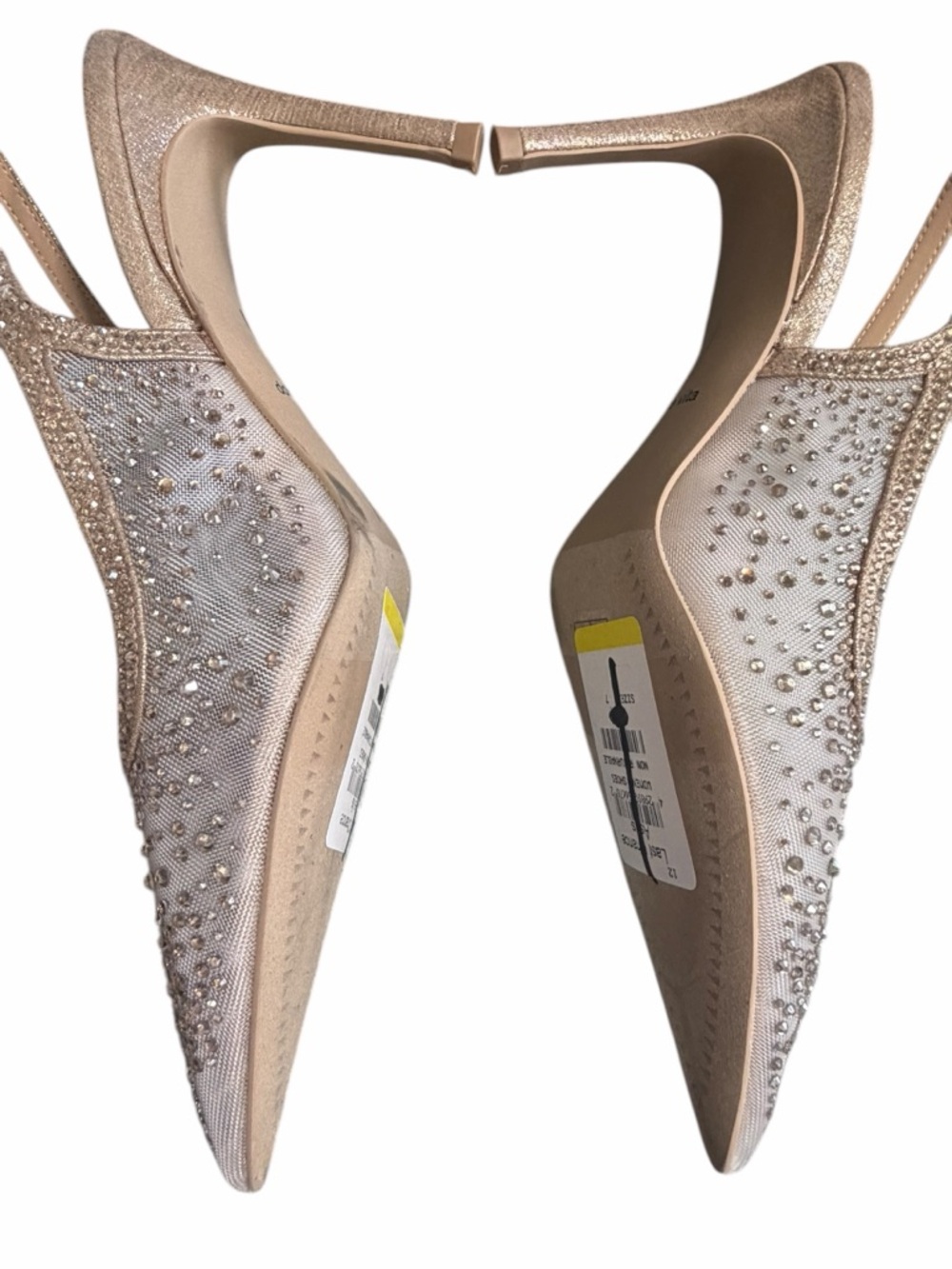 Dolce Vita Champagne Beaded Pointed Slingback Flats - Picture 2 of 8